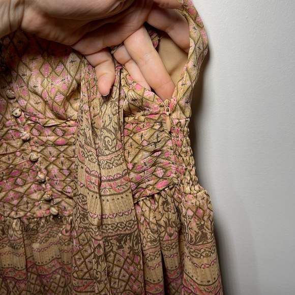 House of Harlow 1960 Women’s Shona Joy Metallic Shimmer Peasant Dress S - Picture 7 of 10